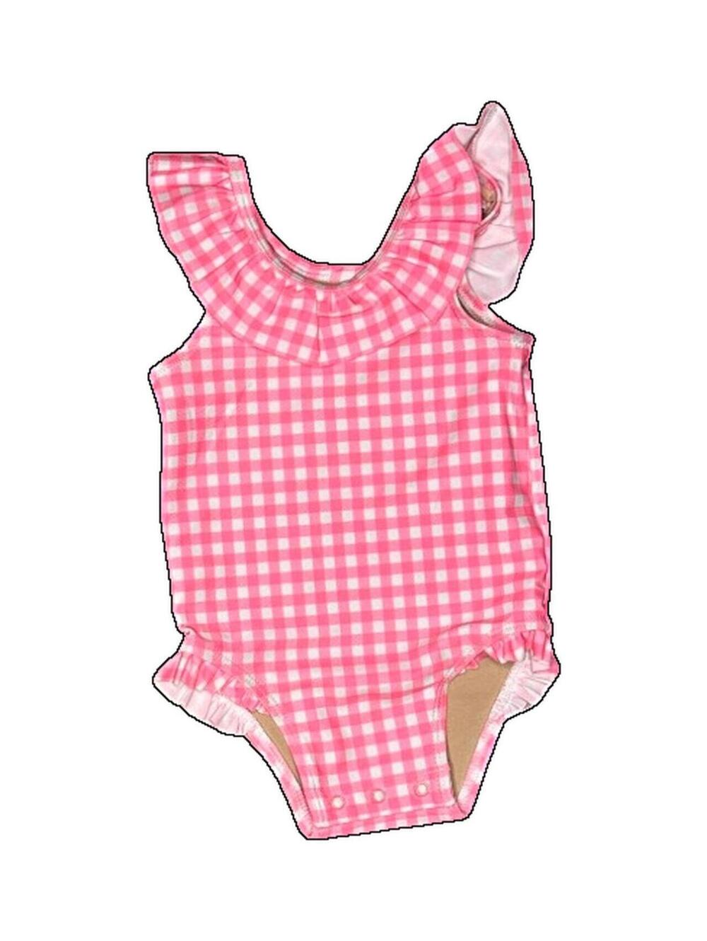 Old Navy Pink Gingham One Piece Swimsuit Baby 6-12M